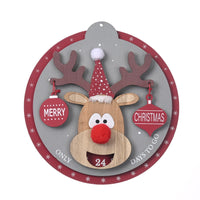 12 x Brand New Valery Madelyn Wooden Christmas Decoration, Christmas Countdown Calendar Window Decoration Door Decoration Christmas Pendant, 22x23cm Moose Advent Calendar, Red Gray Theme - RRP €139.92