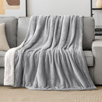 4 x Brand New MIULEE Blanket Flannel Plaid Sofa Fleece Sherpa Velvet Fluffy Plush Reversible Soft Sofa Couch Bed Microfiber Lightweight Soft Warm Soft Baby 230X270CM Light Gray - RRP €195.32