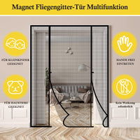 1 x RAW Customer Returns fowong VP magnet fly screen door, insect protection balcony door 200x220cm, cat safe, stronger magnets fly screen doors for sliding doors, two openings, black - RRP €39.99