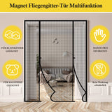 1 x RAW Customer Returns fowong VP magnet fly screen door, insect protection balcony door 160x230cm, cat safe, stronger magnets fly screen doors for sliding doors, two openings, black - RRP €39.31