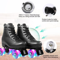 1 x RAW Customer Returns Women s classic retro roller skates, roller skates with four wheels in double row, classic roller skates, roller skates for children, shiny roller skates, ideal for beginners, ABEC-7 ball bearings - RRP €52.56