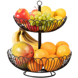 2 x Brand New Chefarone Fruit Stand Large - Fruit Bowl 33CM - Stylish Fruit Basket, Black, XL - RRP €58.58