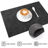 1 x RAW Customer Returns YEEIOU Set of 6 Leather Placemats, Washable Leather Look Placemat, Waterproof, Wipeable PU Placemat, Non-Slip Placemat for Home Kitchen Dining Table - RRP €25.99