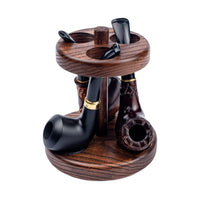 1 x RAW Customer Returns Dr. Watson wooden pipe stand for 3 tobacco pipes, handmade from solid wood - RRP €39.9