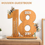 8 x Brand New SunnyLisa wooden sign guest book birthday wood 50, wooden gift with signed pen and variable numbers, sign guest book, original money gifts, gifts made of wood, gifts for men, women - RRP €96.8