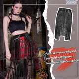 1 x RAW Customer Returns WERFORU Women s Fringe Skirt Belt Fashion Faux Leather Tassel Skirt Women Punk Rock Waist Belt Black - RRP €19.15