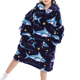 1 x Brand New Durio hoodie blanket children s blanket hoodie girls boys hoodie for children pullover with hood hoodie sweater warm dinosaur M 4-12 years - RRP €15.12