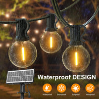 1 x RAW Customer Returns SUWIN Solar Fairy Lights Outdoor, 18M Fairy Lights Outdoor Bulbs 30 2 LEDS G40 Bulbs, Waterproof 4 Mode Solar Garden Garland Lights for Patio, Backyard, Balcony, Party USB Powered  - RRP €50.1