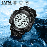 1 x RAW Customer Returns CIVO Men s Watch Digital Sport Outdoor 50M Waterproof Large Dial Military - Black Tactical LED Digital Wrist Watch With Alarm Calendar Stopwatch - RRP €21.99