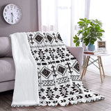 1 x Brand New Boho blanket, Boho blanket, fluffy blanket, fleece blanket, warm blanket, Boho blanket for women gifts, black and white soft flannel blanket for sofa blanket, couch blanket, 130 x 150 cm - RRP €27.44