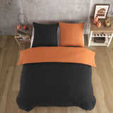 1 x RAW Customer Returns Vency bed linen 155x220 black copper - breathable - Renforc bed linen set with 1x duvet cover 155x220 1x pillowcase 80x80 - bed linen black copper - RRP €27.81