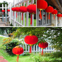 1 x RAW Customer Returns Chinese New Year Decoration 16 Pcs Red Lantern Decorations Hanging Flocking Plastic Lantern For Chinese Traditional Spring Festival New Year Garden Wedding Home Decoration - RRP €8.24