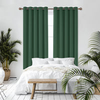 1 x RAW Customer Returns Deconovo Blackout Curtain Eyelet Curtains Bedroom Eyelet Curtain Opaque Curtain 229 x 168 cm Height x Width , Forest Green, Set of 2 - RRP €63.49