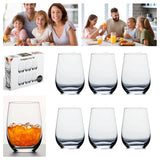 1 x RAW Customer Returns Brahmstein Drinking Glasses Set, Crystal Design Water Glasses Set, 410 ml, Clear Glasses, Wide Base, Dishwasher Safe, Drinking Glasses for Smoothies, Cocktails, Pack of 6 - RRP €23.34