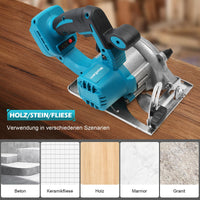 1 x RAW Customer Returns MaxEarn Cordless Handheld Circular Saw, Cordless Circular Saw Cutting Machine for Makita 18V, Multifunctional Saw with 2 125mm Saw Blades, Copper Motor, 0-45 Cutting Angle, Ideal for Woodworking without Battery  - RRP €67.45