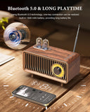 1 x RAW Customer Returns COLSUR Retro Bluetooth Speaker, Outdoor Portable Vintage Speaker with FM Radio, Rechargeable Wireless Speaker with Classic Retro Style, Supports TF Card AUX USB, MP3 Player - RRP €30.24