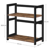 1 x RAW Customer Returns SONGMICS Spice Rack OFS046B01, 2 Tier Storage Rack, Desktop Organizer, Bamboo Frame, for Kitchen, Dining Room, Office, Rustic Brown and Black - RRP €29.99