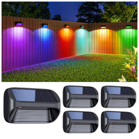 1 x RAW Customer Returns BUCASA 4 Pieces Solar LED Outdoor Garden Lights, 8 Modes Outdoor Solar Garden Light with Bright White and Color, IP65 Waterproof Outdoor Solar Lamp for Balcony Fence Stairs Wall - RRP €24.99