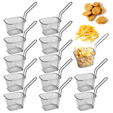 1 x RAW Customer Returns Sporgo 12 pieces French fries basket small stainless steel frying basket, silver French fries basket, basket for fried food, basket with handle, fryer basket for French fries, onion rings, chicken nuggets 1  - RRP €24.86