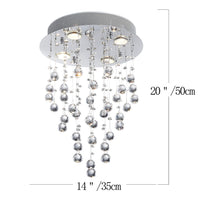 1 x RAW Customer Returns Bestier Modern Crystal Chandelier Raindrop Lighting Flush Mount LED Ceiling Light Fixture Pendant Lamp for Dining Room Bathroom Bedroom Living Room - RRP €69.99