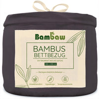 1 x RAW Customer Returns Bambaw Duvet cover 240x260 cm - 100 bamboo - Duvet cover allergy sufferers - soft and breathable duvet cover 155x220 - Duvet cover summer - anthracite - RRP €90.71