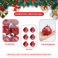 1 x Brand New 6 PCS Christmas Ball Set Creative Christmas Decorations Knitting Shiny Christmas Accessories Hanging Decorations for Christmas Tree Home Christmas Balls Ornament Red  - RRP €20.4