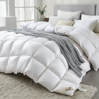 1 x RAW Customer Returns Homyrium down duvet 155x220 winter 90 down and 10 feathers, 100 cotton winter duvet 155x220 down warm feather duvet quilt Oeko-TEX and RDS certified, filling 1150gr - RRP €171.42