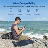 1 x RAW Customer Returns BigBlue 28W Portable Solar Charger with 3 USB Ports 4.8A total , Waterproof Solar Panel, Foldable, Ideal for Outdoor Activities, for Recharging USB Devices - iPhone Android GoPro - RRP €75.36