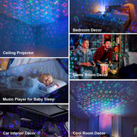 1 x RAW Customer Returns URAQT room projector, 3 in 1 LED starry sky projector planet projector with app control 28 light effects galaxy projector 3D ocean wave sky light with RGB dimming Bluetooth speaker - RRP €21.8