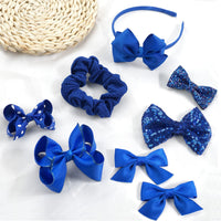 1 x RAW Customer Returns MUFEKUM Girls School Hair Accessories Set, Blue Bow Hair Clips Bow Headband Hair Accessories for Girls Children Christmas Birthday Gift Blue  - RRP €9.06