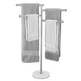 1 x RAW Customer Returns KES Towel Holder Standing Towel Holder 4 Arms Swivel Bath Towel Holder Marble Towel Rail Bathroom Brushed, BTH219S4-2 - RRP €101.99