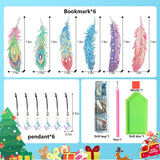 1 x Brand New DCIDBEI 6 PCS Diamond Painting Bookmark Gift, Crystal Feather Bookmark with Diamond Diamond Painiting Pictures Pendant, Embroidery Craft As Reading Aid Souvenir Decoration - RRP €18.06