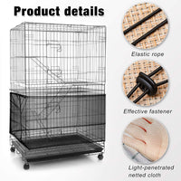 3 x RAW Customer Returns Shappy Extra Large Adjustable Bird Cage Cover Seed Feather Catcher Bird Cage Nylon Net Cover Soft Airy Skirt Protector for Parrot Parakeet Macaw White  - RRP €41.25