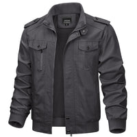 1 x RAW Customer Returns KEFITEVD jacket men s transition jacket military clothing men s autumn jacket work jacket men s pilot jacket outdoor jacket army jacket spring windbreaker gray XL - RRP €64.51