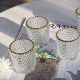 1 x RAW Customer Returns Votive Candle Holder Set of 12, Clear Tealight Holder with Gold Rim, Glass Votive Candle Holder for Table Decoration, Wedding, Birthday and Home Decoration - RRP €26.21