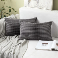 1 x RAW Customer Returns MIULEE Set of 2 Cushion Covers Corduroy Decorative Pillow Case Sofa Cushion Decorative Couch Cushion Pillow Cover Soft for Living Room Bedroom 16x24 inch 40x60 cm Gray - RRP €20.39