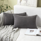 1 x RAW Customer Returns MIULEE Set of 2 Cushion Covers Corduroy Decorative Pillow Case Sofa Cushion Decorative Couch Cushion Pillow Cover Soft for Living Room Bedroom 16x24 inch 40x60 cm Gray - RRP €21.49