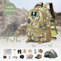 1 x RAW Customer Returns SPAHER Hiking Backpacks 50L Army Backpack Survival Backpack Travel Backpack Outdoor Backpack Molle Bag Assault Backpack Waterproof Trekking Backpack Military Backpack for Outdoor Hiking Camping - RRP €49.57