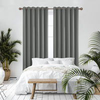 1 x RAW Customer Returns Deconovo Curtain Opaque Blackout Curtain Living Room Thermal Curtain Cold Protection Eyelets, 274 x 229 cm Height x Width , Light Grey, Set of 2 - RRP €66.99