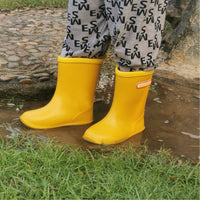 1 x RAW Customer Returns Baiyouli Kids Wellington Boots Lightweight Soft Rain Boots Waterproof Non-Slip Rain Shoes for Girls Boys 1-6 Years, Yellow, Manufacturer Size 14, 21.5 22 EU - RRP €22.99