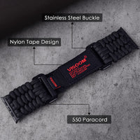 1 x RAW Customer Returns VISOOM Compatible with Apple Watch Strap 42mm 44mm 45mm 49mm, Sport Nylon Fabric Loop Braided Sport Bracelet Apple Watch Band for iWatch Ultra Bracelet Series 8 7 6 SE 5 4 3 2 1 Men, XL-Black - RRP €18.13