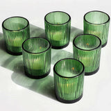 1 x RAW Customer Returns Vohocandle 12pcs Ribbed Glass Tealight Holders, Green Ribbed Votive Candle Holders for Wedding Party Table Centerpieces, Glass Tealight Holders as Birthday Gift - RRP €23.18