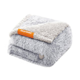 1 x RAW Customer Returns Feandrea Water Repellent Dog Blanket, Long Plush Blanket for Miniature Dogs, Cats, 73 x 63 cm, S, Plush Sherpa, Reversible, Sofa Protection, Gray Ombr PPB003G01 - RRP €10.99