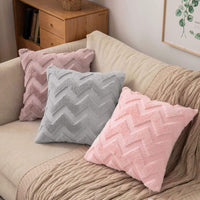 1 x Brand New MIULEE Set of 2 Wool Cushion Covers Sofa Cushion Decorative Cushion Wave Polyster Cushion Covers Couch Cushion Soft Cushion Cover Decorative Pillow Cover Hidden Zipper Living Room Bedroom 40 x 40 cm Light Pink - RRP €16.63