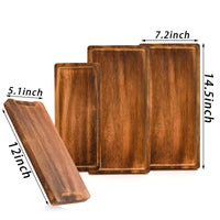 1 x RAW Customer Returns SOUJOY Set of 4 Wooden Serving Trays Oak Serving Board 12 14.5 Rectangular Food Platter with Rim for Home Decor Food Vegetable Fruit Charcuterie Cheese Board - RRP €30.24