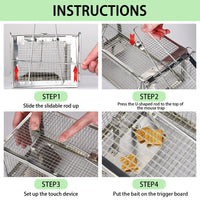 1 x RAW Customer Returns FORMIZON Live Trap Mouse Trap, Pack of 2 Rat Traps, Premium Rat Trap, Reusable Animal Trap Cage with Sensitive Trigger for Indoor and Outdoor Use Simple 2 Pieces  - RRP €31.99