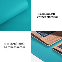 1 x RAW Customer Returns Aothia desk mat, mouse pad, office desk mat, non-slip PU leather desk mat, waterproof desk mat for office and home 80 cm x 40 cm, turquoise blue  - RRP €15.84