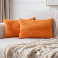 1 x Brand New MIULEE Corduroy Cushion Cover for Sofa Pillowcases Modern Durable Decorative Square Cushion Protectors for Living Room Living Room Chair Bed Bedroom Office 30x50 cm 2 Pieces Orange - RRP €20.4