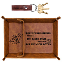 16 x Brand New Ich Liebe Dich Partner Geschenke f r M nner Freund Ihn Weihnachten, Leder Schreibtisch Organizer Ablage Tablett Ehemann Geschenk, Wichtelgeschenk Schmuck Schl ssel Taschenleerer - RRP €326.4