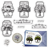 2 x Brand New CRASPIRE Nature Oak Tree Vintage Clear Rubber Stamp Forest Plants Text Flowers Transparent Silicone Seal Stamps For Journaling Card Making DIY Scrapbooking Handmade Photo Album Notebook - RRP €40.8